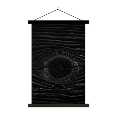 Produktbild von MuchoWow® Textilposter Holz - Schwarz - Weiß - Design - Strukturen 120x180 cm mit schwarzem Rahmen - Fotos