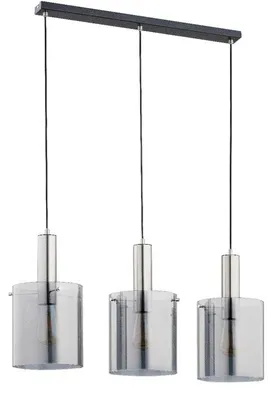 Immagine prodotto di Lampada a sospensione CALENA nera-cromata-grafite 3xE27x15W metallo dim.: 90x75x18 cm IP20 Alfa