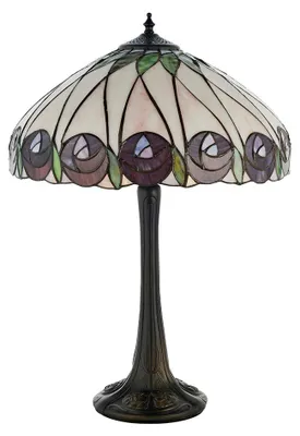 Obrázek produktu pro Stolní lampa Růže HUTCHINSON, vícebarevná, černá, 1xE27x20W, sklo, rozměry: 58x40x40 cm, IP20, Tiffany