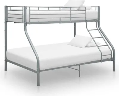 Obrázok produktu pre Rám poschodovej postele sivý kovový 140x200/90x200 cm
