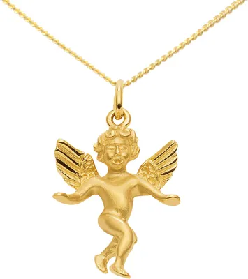 Produktbild von Gold Anhänger Engel  mit Goldkette massiv 333 - 8 Karat Gold 36 cm