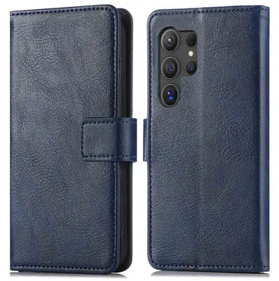 Imagen del producto de Funda Tipo Libro de Lujo para Samsung Galaxy S24 Ultra - Azul oscuro