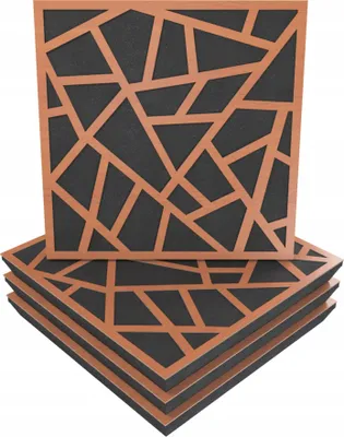 Zdjęcie produktu dla 4 akustyczne panele ścienne z zestawem montażowym | "SKYROSS" 50x50x5cm | pochłanianie i rozpraszanie | kolor: drewno wiśniowe