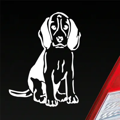 Produktbild von Auto Aufkleber Labrador Hund Dog Beagle Shepard 12x9 cm Weiss Glanz Sticker Heckscheibenaufkleber