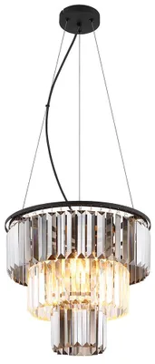 Produktbild von LED Hängeleuchte, 3 Flammig, Kristalle Glas, klar rauch, D 40 cm