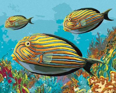 Produktbild von Zuty - Malen nach Zahlen - GELBE FISCHE, 40x50 cm, mit Keilrahmen (bereits gespannt)