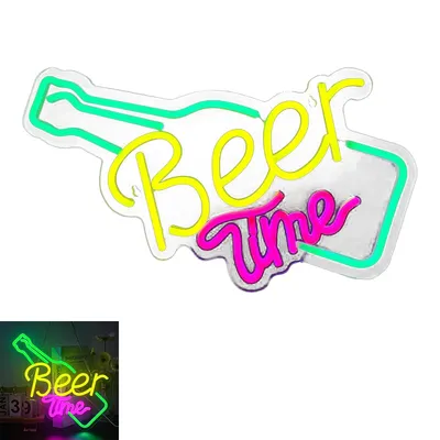 Produktbild von LED-Neonlicht, dekoratives Bar-Atmosphärenlicht für die Wanddekoration, USB-Bier-Leuchtschild für Club-Restaurant-Hotel