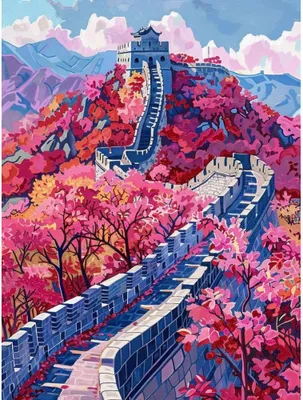 Obrázok produktu pre Maľba podľa čísel s rámom Maľba - čínska stena 40x50 cm