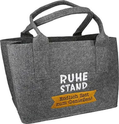 Produktbild von Gilde Tasche, rechteckig, "Ruhestand", Spruch, Filz,
