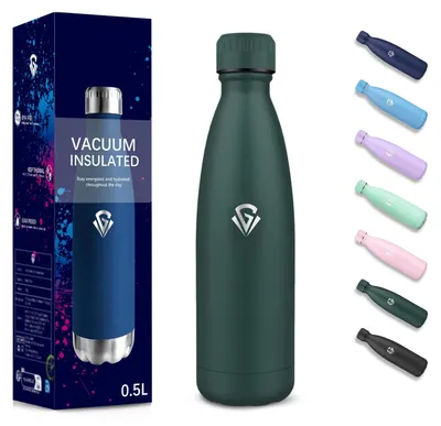 Produktbild von Trinkflasche, 500 ml BPA-frei, Trinkflasche Edelstahl, Doppelwandig Vakuumisolie