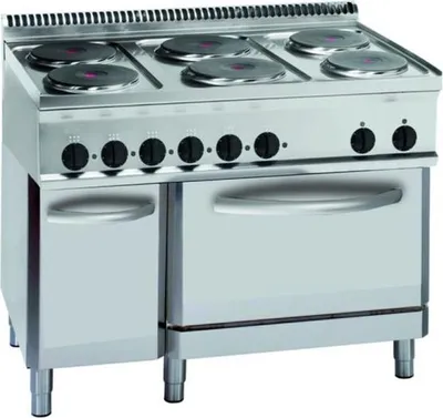 Immagine prodotto di Cucina elettrica KBS, 6 fuochi, forno elettrico a convezione, 1050x700x850 mm, 4x GN 1/1