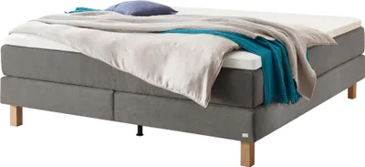Produktbild von HASENA Raumspar Boxspringbett Carlota grey Holz Eiche bright 200x200 : Topper - Glamour Top (soft)