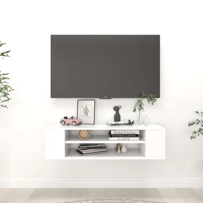 Produktbild von The Living Store TV-Hängeschrank Weiß 100x30x26,5 cm Holzwerkstoff