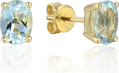 Produktbild von 585er Gelbgold Ohrstecker Aquamarin Krappenfassung - 1,45ct.
