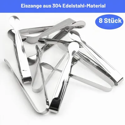 Produktbild von 6 Zangen Candybar,Candybar Süssigkeiten Behälter,Zuckerzange,Edelstahl Eiszange Set,Zange für Party,für Küche, Hochzeit, Bar, Party und büfett Grill Picknick (silvery)