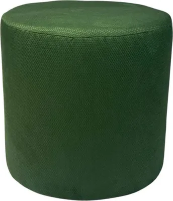Produktbild von Velours-Hocker MAKALU 40x40 cm rund – stilvoller Fußhocker aus weichem Samt – Dunkelgrün
