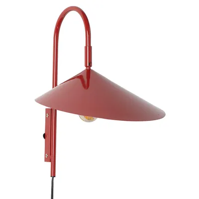 Zdjęcie produktu dla Minimalistyczna nordycka lampa ścienna, czerwony metal, średniowieczny styl wabi-sabi, do sypialni i salonu E27