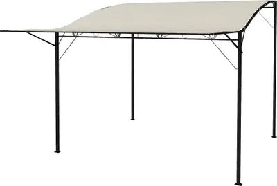 Produktbild von Pavillon mit klappbarer Dacherweiterung wetterfest 3 x 2,5 m Cremeweiß