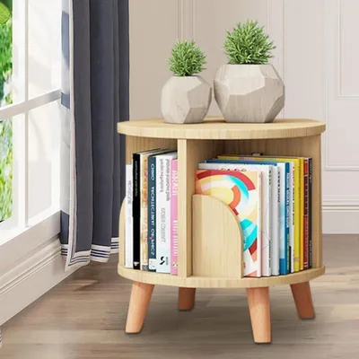 Produktbild von Bücherregal drehbar 4 Fächer Kiefernholz für Wohnzimmer Arbeitszimmer Kinder