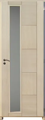 Immagine prodotto di Porta interna in legno di Paulownia con vetro, altezza 204 cm, larghezza 73 cm. Lato destro