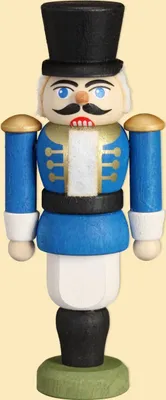 Produktbild von Christbaumschmuck Husar blau (9cm) Nussknacker von Seiffener Volkskunst