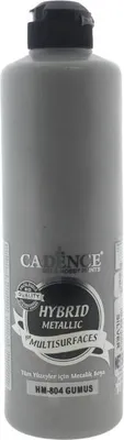 Produktbild von Cadence Acrylfarbe metallic silber 500 ml - Hybridfarbe für Hobby