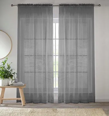 Zdjęcie produktu dla Szara tkanina zasłonowa do salonu, 145 x 122 cm