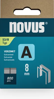Produktbild von Novus a type 53 box de 800 verzinkte 53/8 Heftklammern -- pin de 6mm