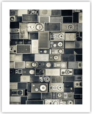 Produktbild von Poster - Poster ohne Rahmen - Abstraktion Lautsprecher Grafik - 40x50 cm - Wand Bild - Wanddeko - Wandbilder - Kunstposter - Wandposter - Bilder - Kunstdruck - Wandbild - P2XPA40x50-4163