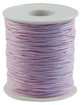 90 Meter / 1 Spule gewachste Baumwollschnur, 1mm helllila