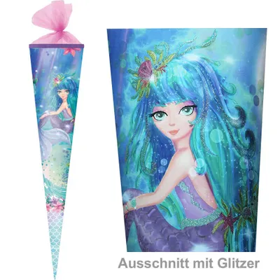 Produktbild von Herlitz Schultüte 70 cm Mädchen veredelt, Motiv:Meerjungfrau