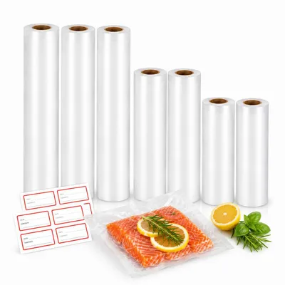 Produktbild von Vakuumierfolien Rollen Set 15 20 28 cm x 3 m Strukturfolie für Vakuumierer 7 Rollen 21 m BPA frei