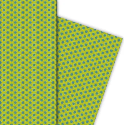Produktbild von Frisches Geschenkpapier mit Sternen, grün - G4796, 32 x 48cm