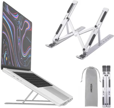 Produktbild von Ergonomische Laptop Stand, Verstellbar, Geeignet für 9-16'' Laptops und Tablets, Zusammenklappbar, Silber
