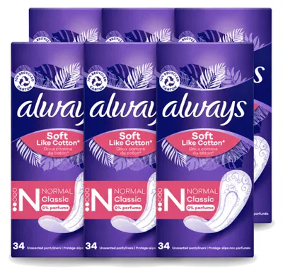 Produktbild von 6 x Always Discreet Normal Slipeinlagen - Vorteilspackung - 6 Stücke