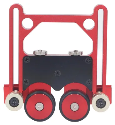 Image de Rouleau d'avance pour scie circulaire de table - Rouleau de pression - Alliage d'aluminium - Roue en caoutchouc - Haute précision - Montage facile - Pour le travail du bois - Rouge