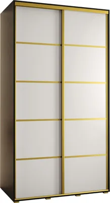 Produktbild von MEBLE KRYSPOL Davos 4 Schrank, zwei Türen - 235,2x130x60 cm - Schwarz Weiß Gold