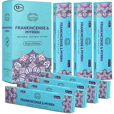 Produktbild von Räucherstäbchen Weihrauch & Myrrhe 15 g x 12 Packung 100% Natürlich Handgerollt