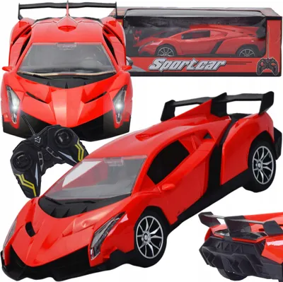 Obrázek produktu pro Lolex | RC model sportovního auta - 1/18 - červený - dálkové ovládání, LED světla, zvuková funkce