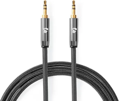Produktbild von Nedis Stereo-Audiokabel / 3.5 mm Stecker / 3.5 mm Stecker / Vergoldet / 1.00 m / Rund / Anthrazit / Gun Metal Grau / Verpackung mit Sichtfenster