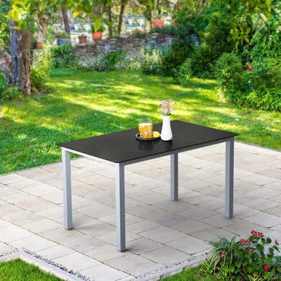 Image de CASARIA® Salon de jardin aluminium 6 chaises pliantes 1 table 150x90cm dossier réglable 8 positions ensemble de jardin terrasse balcon extérieur argent