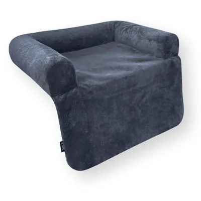 Produktbild von 4L Textil Gemütliches Hundebett für das Sofa Lara Sofaschutz Kuscheliges Hundedecke mit Bezug Hundekissen (90x70 cm, Dunkelgrau)