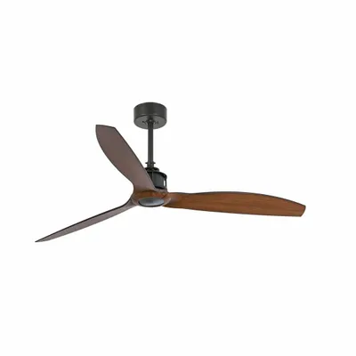 Image de Ventilateur de plafond à basse consommation avec télécommande Just Fan Noir / Noyer 128 cm