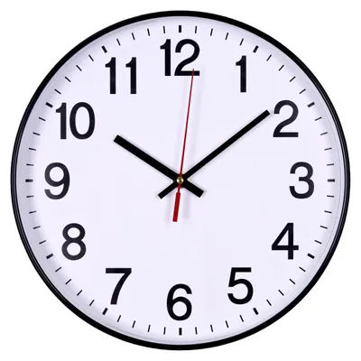 Wanduhr Kunststoff 34 cm schwarz analog geräuschlos rund