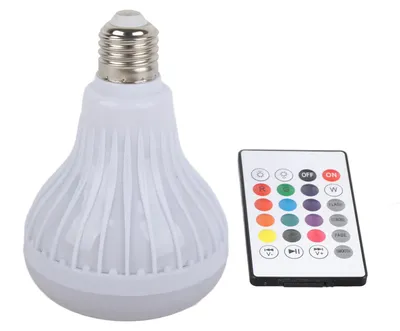 Obrázok produktu pre Bluetooth reproduktor, RGBW farby, pätica E26, diaľkové ovládanie, reproduktor, LED, vhodné do baru, spálne, reštaurácie, 100–240 V