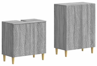 Produktbild von vidaXL 2-teiliges Badezimmer Schrank Set DELFT Sonoma-Grau