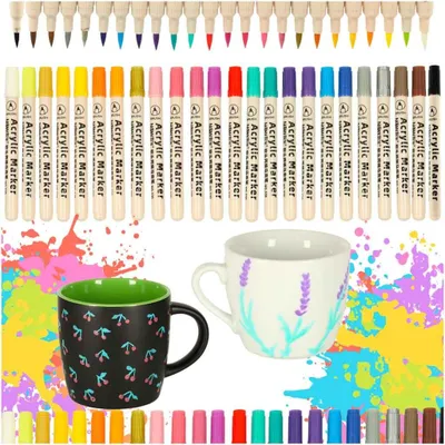 Image de Marqueurs de pierre en tissu acrylique DIY 24 pièces.