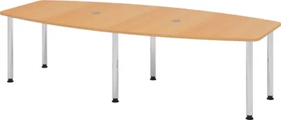 Produktbild von bümö Konferenztisch mittel KT28 - tischfuss: Chromfüße, Nachbildung: Buche
