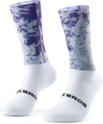 Obrázek produktu pro ROCKBROS Ponožky na silniční kolo pro muže a ženy, kompresní, prodyšné, antibakteriální, na cyklistiku a běh, velikost S (35–46), bílé