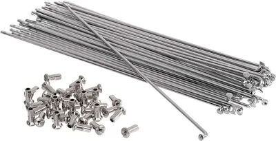 Productafbeelding van Spaakset - Spaken en Nippels - Motorwiel Reparatie - 36 Stuks Set - M3x210 - Chroom